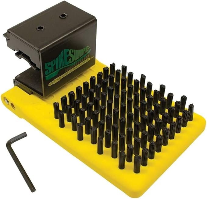 Club Clean Spike Swipe Outdoor Shoe Boot Brush Scraper – Golf Cart Cleat Cleaner, Mounts to Carts, Trucks, ATVs, or RVs – Durable Outdoor Shoe Cleaner for Work Boots, Hiking, Camping – Kick-Up Design