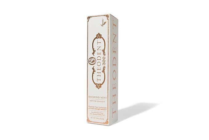 Theodent 300 Fluoride-Free Clinical-Strength Remineralizing Toothpaste | Highest Rennou® concentration for intensive enamel repair & sensitivity relief. Fluoride-free, SLS-free, diamond mint, 3.4 oz