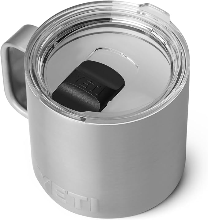 YETI Rambler 14 oz Ceramic Lined Stackable Mug, Vacuum Insulated, Stainless Steel with MagSlider Lid, Stainless