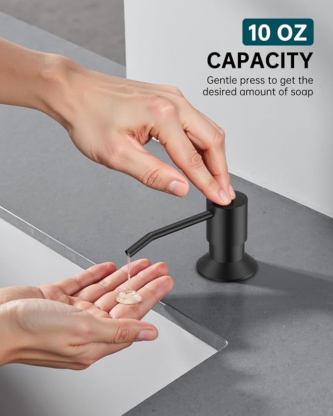 Hiqufet Pull Down Kitchen Faucet with Soap Dispenser, Matte Black | Easy Install, High Arc Single Handle, 3 Spray Modes, 360 Swivel, SUS304 Stainless Steel, Fits RV/Laundry/Bar Sinks