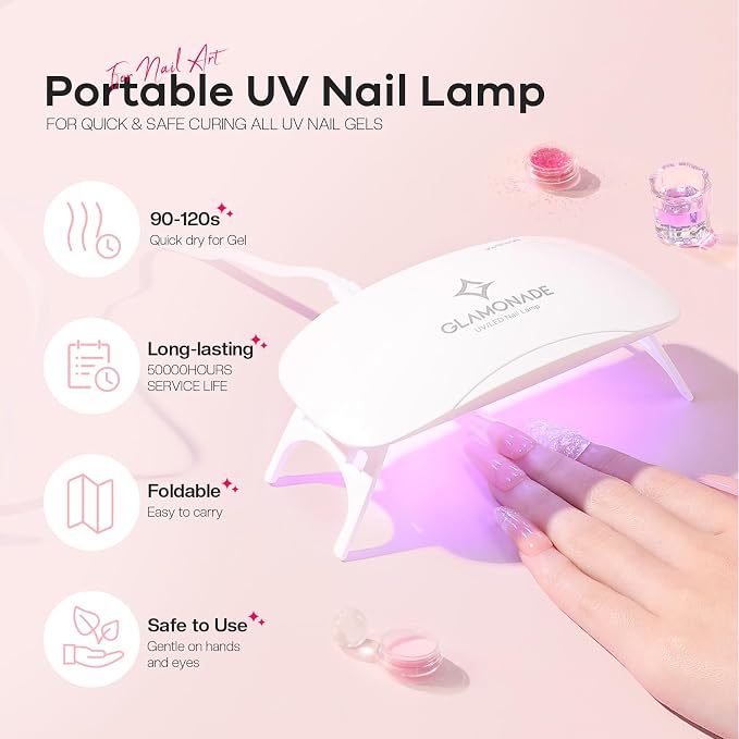 Glamonade Acrylic Nail Kit for Beginners: Professional Acrylic Nail Kit Set with Everything with Drill Powder Nail Art Starter Tech Kit at Home Salon Gift