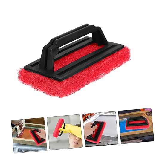 Mobestech 6pcs Screen Ink Remover Scrub Brush with Handle Cleaning Tool for Screen Printing and Compact Design for Easy Storage and Versatile Use