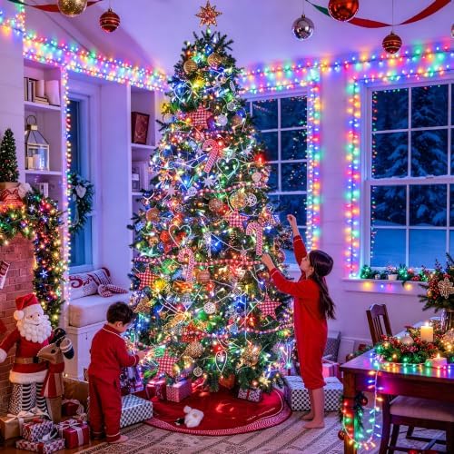 JMEXSUSS 272 Ft 1000 LED Multicolor Christmas String Lights Outdoor Plug in