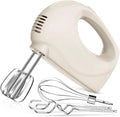 Handmixer Electric Handheld - 5 Speed Portable Kitchen Mixer Electric with 5 Stainless Steel Accessories Whisk, Food Beater for Whipping Mixing Cookies(Beige)