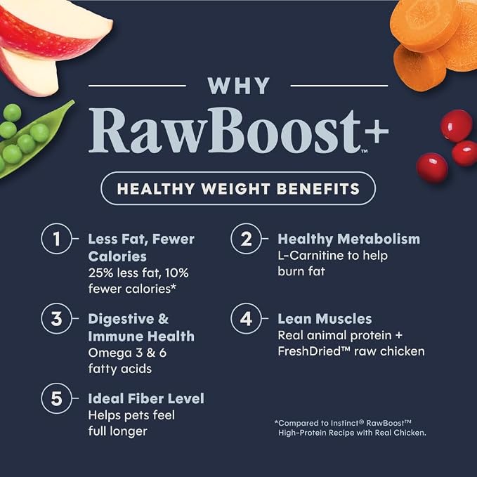 Instinct RawBoost Healthy Weight, Dry Cat Food + Freeze Dried, 10 lb. Bag | High-protein kibble with FreshDried raw bites, supports weight management, cage-free chicken, minimally processed