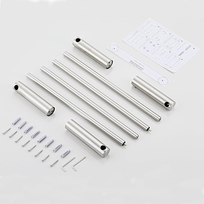 Towel Racks for Bathroom, NEWRAIN Wall Mounted Stainless Steel Organizer, Brushed Nickel Rolled Towel Storage Wall-Mounted Bath Towel Holder for Folded Large Towel Washcloths