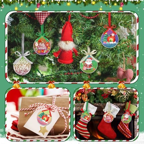 Sumind 36 Pcs 4 Inch Blank Acrylic Christmas Ornaments, Iridescent