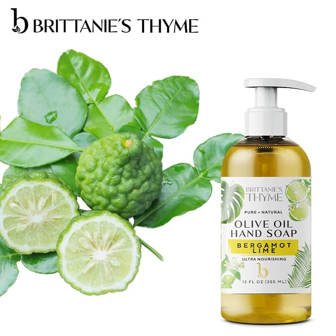 Brittanie’s Pure Castile Liquid Soap Refill, Bergamot Lime, 16 Ounce | Dish Soap, Hair & Body, Home, Gentle and Pure, Made with Natural Luxurious Oils, Vegan & Gluten Free Non-GMO