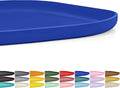 SMILOOL Waterproof Silicone Pet Food Mat with Raised Edge for Dog & Cat | 12" x 12" Non-Slip Small Pet Feeding Mats with Lip for Food & Water Bowl, Food Grade, Easy Cleaning, Navy Blue