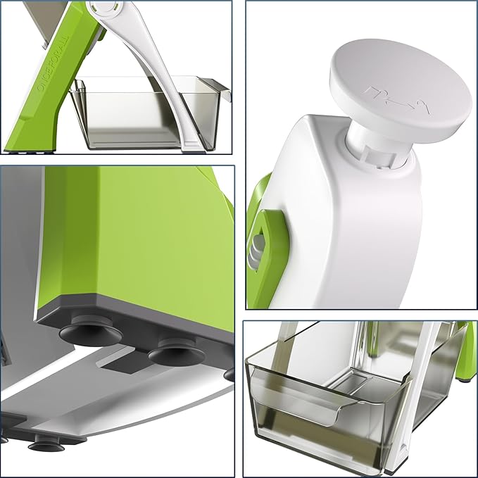 Mandoline Slicer for Kitchen & Safe Vegetable Chopper & Adjustable Mandoline Slicer. can't Detachable Blade, Vegetable Slicer can Cut Slicing, Strips, Shredding, Dicing, Chop
