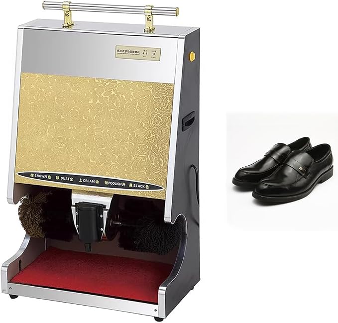Heavy Duty Shoe Polisher Machine, Commercial Induction Shoe Polishing Machine, Public Electric Shoe Cleaner & Polisher, Electric Shoe Polisher Plug-In Shoe Buffer with Polish Box,B