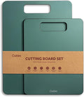 Wood Fiber Cutting Board Set of 2, Dishwasher Safe, Non-Toxic | BPA-Free Composite Cutting Board for Kitchen, Non-Slip, Non-Porous Chopping Board for Meat Vegetable Fruit Bread - Green