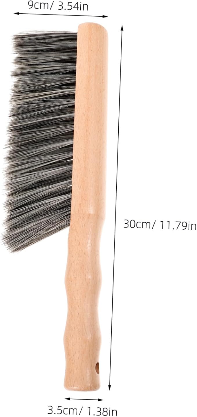 minkissy Fireplace Brush Wood Brush Fireplace Accessory Hand Broom Soft Bristles Ergonomic Handle