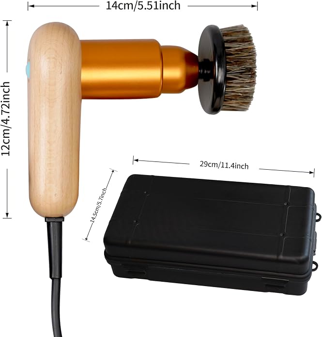Smart Shoe Polisher Kit, 75W Electric Shoe Polisher with Adjustable Speed, Automatic Shoe Shine Kit , Portable Leather Care Cleaning Kit for Shoes, Boots,Bags, Sofa (Muticolor)