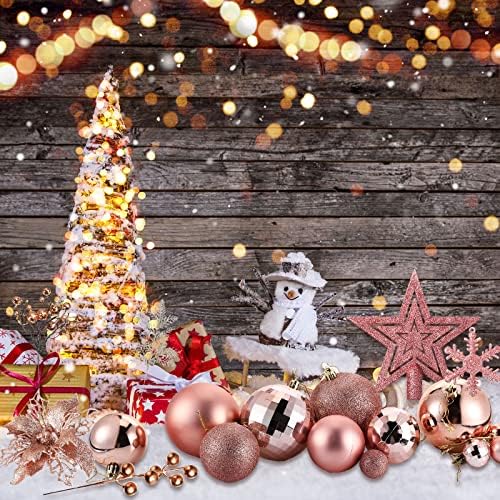 Sratte 94 Pcs Christmas Tree Ornaments Decoration Set, Rose Gold