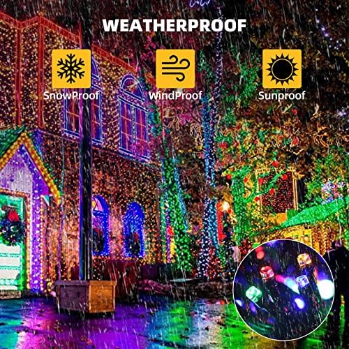 500 LED Warm White to Multicolor Christmas Tree Lights Outdoor