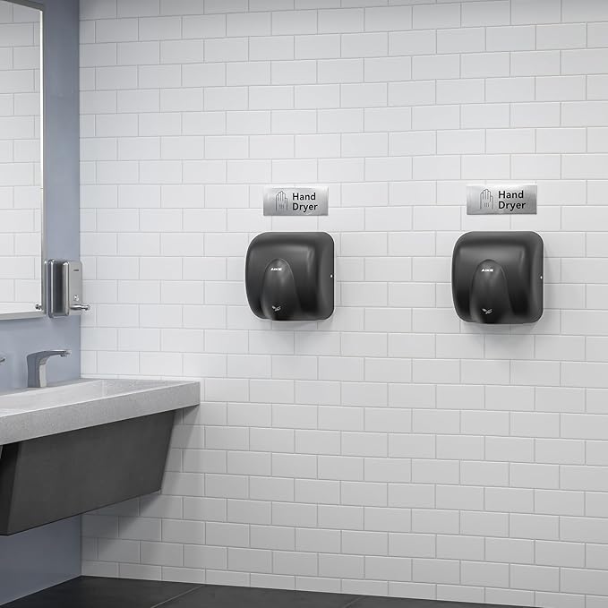 AIKE Heavy Duty Hand Dryer Hard-Wired Friendly 110V High Speed Matte Black Stainless Finish Model AK2811