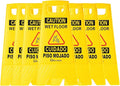 Simpli-Magic 24" Height Wet Floor Caution Signs, 6 Pack – Double-Sided, Bilingual & Foldable Safety Warning Sign – Commercial Grade, Yellow, Plastic