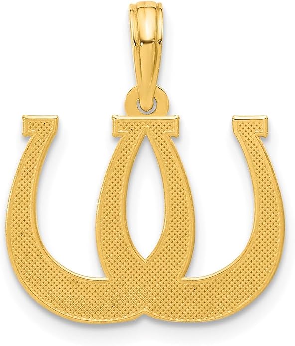 14k Polished Double Horseshoe Pendant
