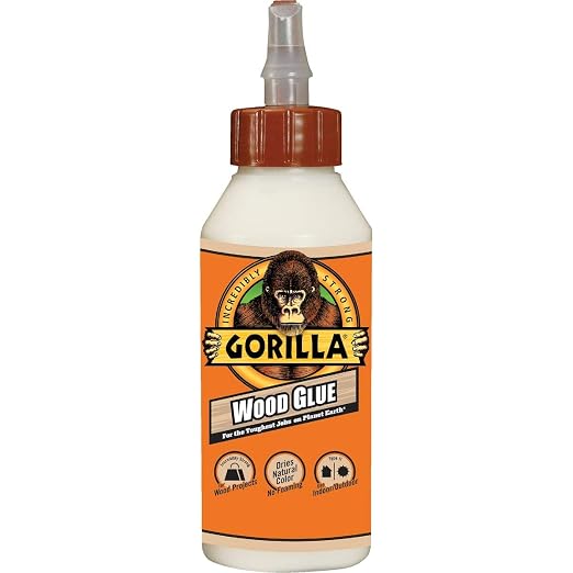 Gorilla Wood Glue; 8 Ounce Bottle; Natural Wood Color; (Pack of 12)