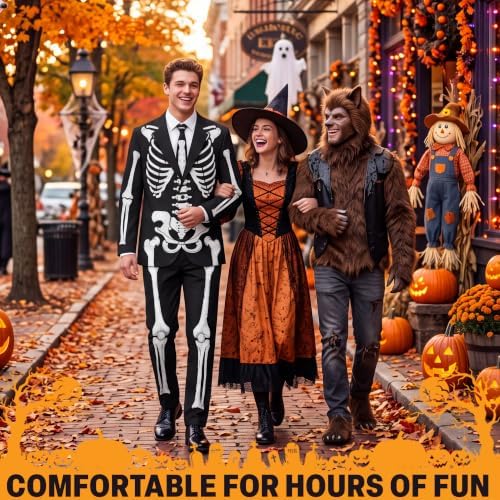 Get Trend Skeleton Halloween Costumes for Men and Women, Dress Up Outfit