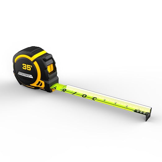 Komelon 35-Ft Contractor TS Wide blade Tape Measure with Backside Printing, Manual Lock, Long Standout (93435)