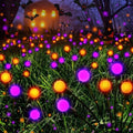 6 Pack Halloween Decorations Outdoor Solar Firefly Lights Orange Purple