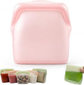 New Generation Silicone Storage, Reusable Silicone Food Storage Bags, Leak-Proof Upright Freezer Bags, Odor-Proof, High-Temperature Resistant, Microwave Dishwasher Safe for Snacks Leftovers (Pink)