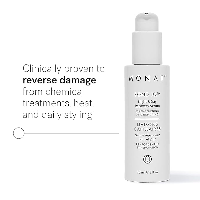 MONAT BOND IQ™ Night & Day Recovery Serum – Clinically Proven Strengthening & Repairing Formula - Bond-Building with Biomimetic Peptides & REJUVENIQE Oil for Softer & Shinier Hair – 90 ml / 3 fl oz