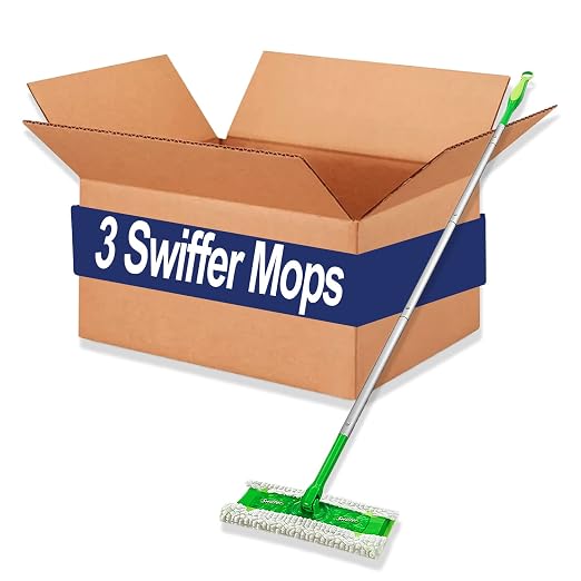 Swiffer Professional Duster Regular Sweeper Mop, 10-Inch Wide Floor Duster, Commercial Use on Hardwood, Tile or for Hand Dusting (Pack of 3)