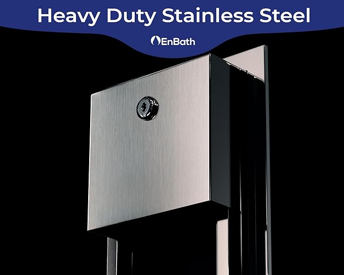Recessed Commercial Toilet Paper Dispenser, 2 Roll Stainless Steel Toilet Paper Holder. Wall Mount, Locking Tissue Dispensers for Bathroom/Restroom