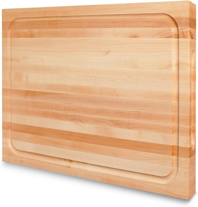 Wood Cutting Board for Kitchen, USA Grown Hardwood, 20 x 15, Hard Maple with Invisible Inner Handle, Prefinished with Food-Grade Oil, Suitable for Kitchen Edge Grain, 1-1/2" Thick