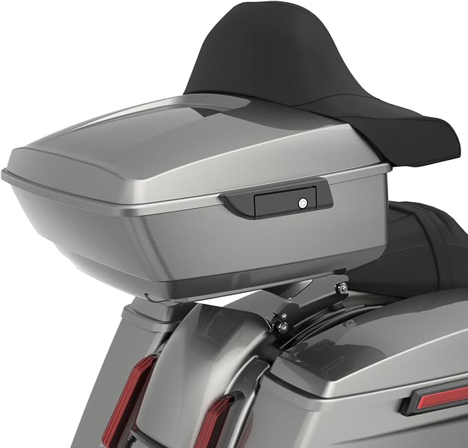 Advanblack 2025 RG Tour Trunk Pack Mercury Silver King Tour Trunk Pack+Wrap-Around Backrest Pad Fits For Harley Touring CVO Road King Street Glide Electra Glide Ultra Limited 1997-2025