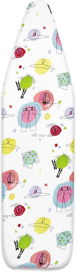 Whitmor Deluxe Ironing Board Cover with 6mm Fiber Pad Fits 15 x 54 In | Scorch-resistant cover, 6mm fiber pad, 190T elastic fit, tailored nose pocket, PAD - ELEMENTS