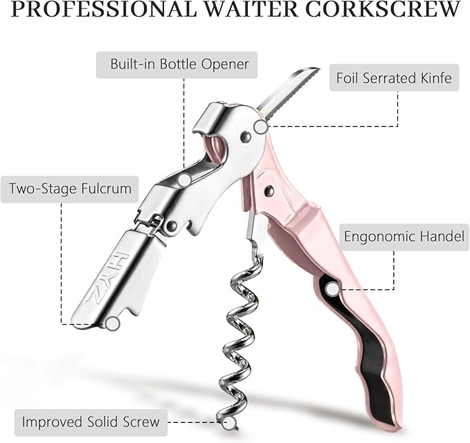 HYZ Wine Openers Bulk 20-Pack for Bartender, Waiter Corkscrew-Multi | Wine Keys for Severs, Commercial Grade Stainless Steel Double-Hinged Corkscrews with Foil Cutter