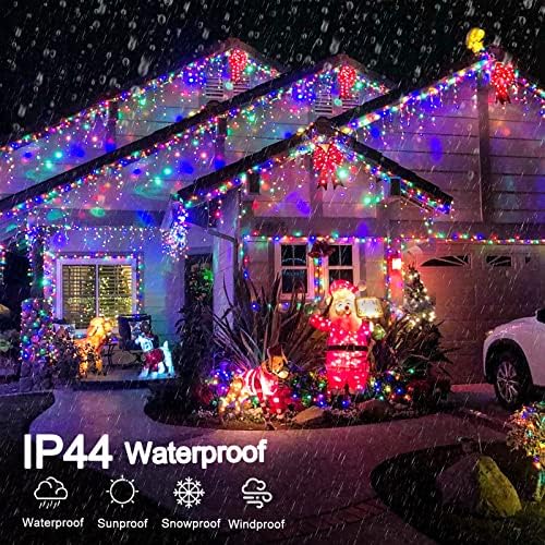 99ft Colored Christmas Lights Outdoor Icicle Lights for Outside House 1216L