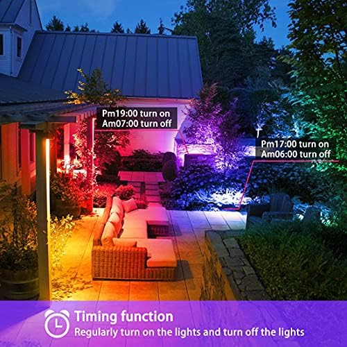 MELPO Led Flood Light 500W Equivalent, RGBW Led Outdoor Lights Colored Floodlight with Remote,50W,5000ML 2700K,120 Colors, Timing, Dimmable, Custom Modes, Landscape Lighting (6 Pack)