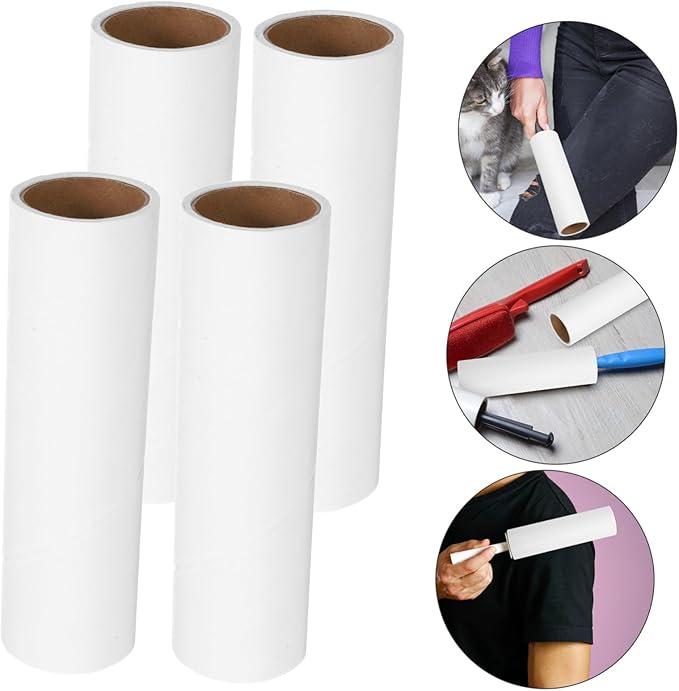 10rolls Wide Surface Roller Lint Roller Refills Extra Sticky for Upholstery Pet Hair Remover Hair Stick Replacement Parts White