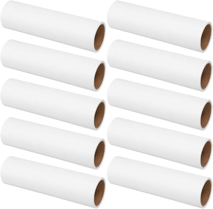 Adhesive Lint Roller Refills 10 Rolls 38mm Core Extra Sticky Tape for Pet Fur Upholstery Carpet Clothes Cleaning Household Use