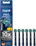 Oral-B Pro CrossAction Electric Toothbrush Heads, 6 Pieces, Superior Tooth Cleaning with Innovative X-Shaped Bristles, Original Toothbrush Attachment for Oral-B Toothbrushes, Black