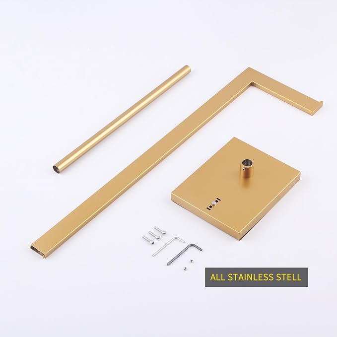 GERZWY Gold Toilet Paper Holder Free Standing with Reserve Stainless Steel Tissue Roll Holder Floor Stand Storage DZY004-BE