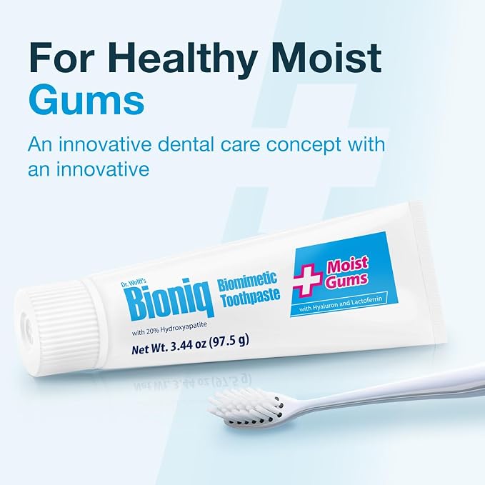 Bioniq Plus Moist Gums 20% Hydroxyapatite Toothpaste | bioHAP and Fluoride Free Toothpaste for Daily Use, Clinically Tested, Expert for Enamel and Gum Care, 3.44 Oz 3 Packs