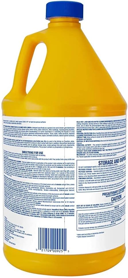 Zep Antibacterial Disinfectant Cleaner with Lemon