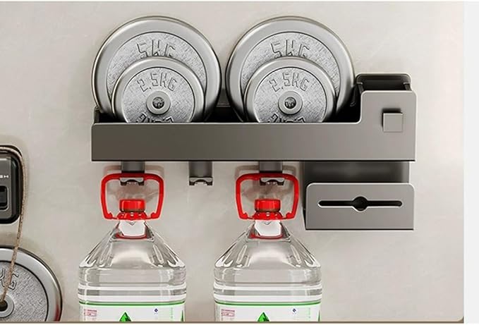Toothbrush Rack Aluminum Toothbrush Holder Gun Gray Toothpaste Holder Multi-Storage Space Storage Bracket Wall-Mounted No Punching Required Bathroom Toothbrush Holder(L27.3cm)