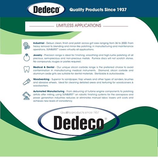 Dedeco Sunburst Radial Bristle Discs 48-Pack - 5/8" Curved - Light Green 14000 Grit (Ultra-Fine, 1 Micron) - Aluminum Oxide for Polishing & Finishing