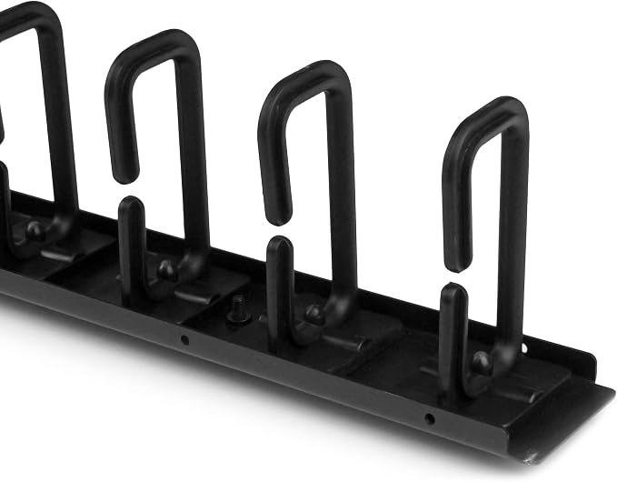 StarTech 20U Vertical Server Rack Cable Manager, D-Ring, 2.8ft (CMVER20UD) | Network rack cord manager panel, D-ring hooks, 2.8ft (0.85m) wire organizer, Improves airflow and passive cooling, Steel