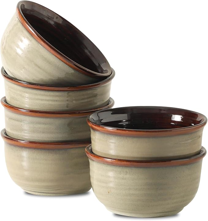 HASENSE Ceramic Cereal Bowls Set of 6, 20 oz Reactive Glaze Grey Soup Bowls | Prefect for Serving,Oatmeal, Rice, Desserts, Salads, and Pasta, Housewarming Gift, Microwave Dishwasher Safe