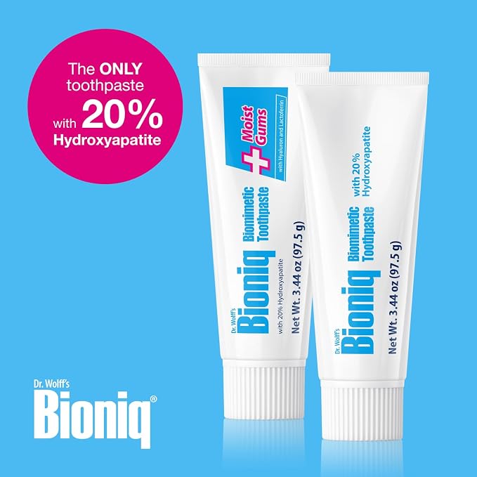 Bioniq Plus Moist Gums 20% Hydroxyapatite Toothpaste | bioHAP and Fluoride Free Toothpaste for Daily Use, Clinically Tested, Expert for Enamel and Gum Care, 3.44 Oz 3 Packs