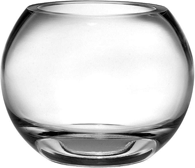 Barski Handmade Glass Thick Rose Bowl, Clear, 5.5" D (5.5 Inches Diameter), Made in Europe
