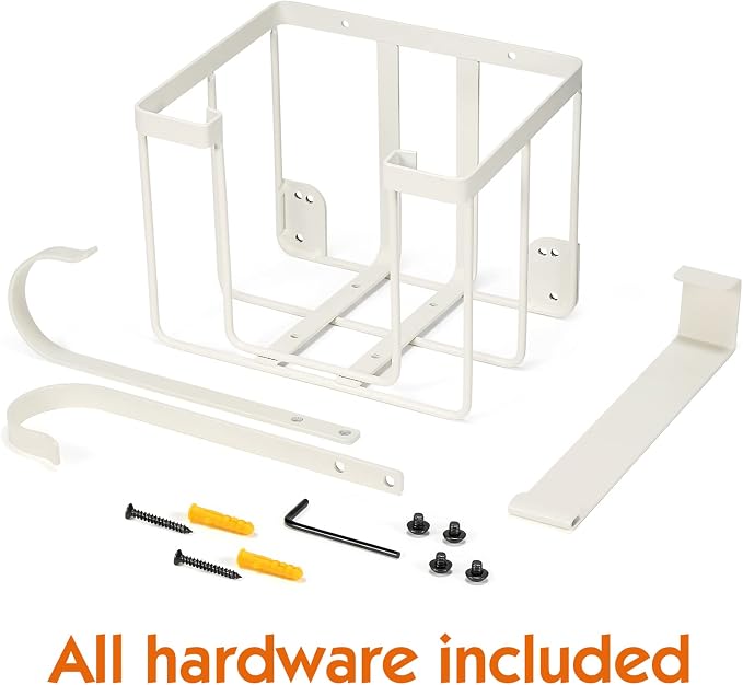 ORLESS Over The Door/Wall Mount Ironing Board Hanger, Laundry Room Iron and Ironing Caddy Board Storage Holder White